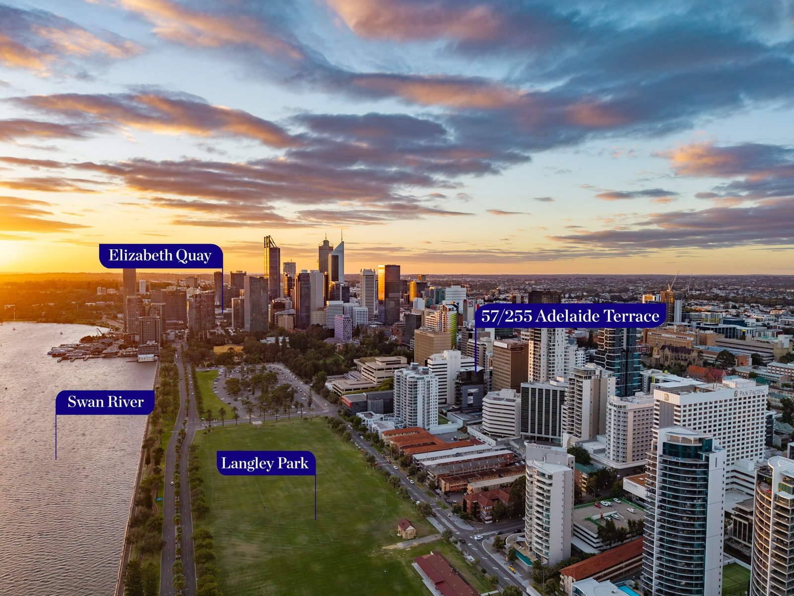 Aerial view of Perth properties and surrounding neighbourhood